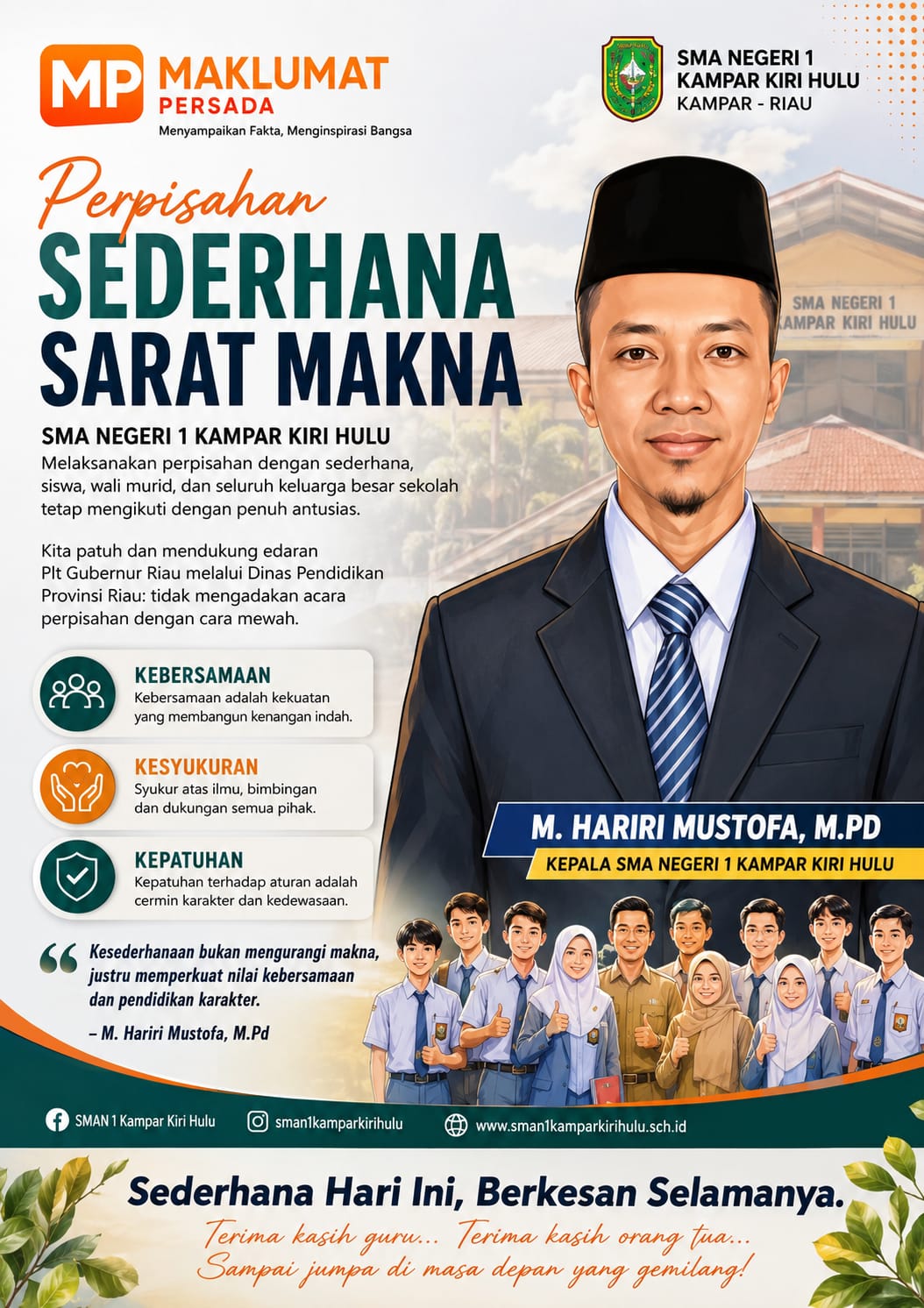 Kesederhanaan yang Bermakna: SMAN 1 Kampar Kiri Hulu Teguhkan Pendidikan Berkarakter dalam Momentum Perpisahan Siswa K