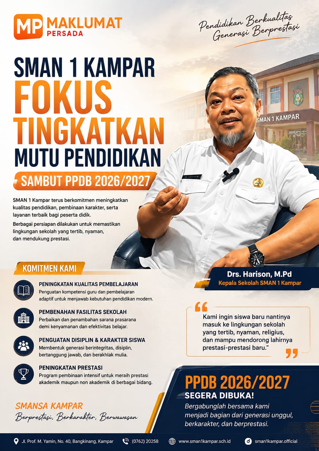 SMAN 1 Kampar Fokus Tingkatkan Mutu Pendidikan Sambut PPDB 2026/2027